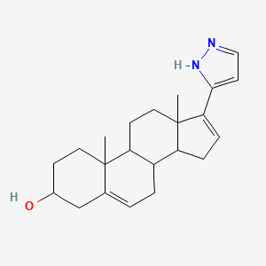 molecular formula C22H30N2O B10780839 10,13-Dimethyl-17-(2H-pyrazol-3-yl)-2,3,4,7,8,9,10,11,12,13,14,15-dodecahydro-1H-cyclopenta[a]phenanthren-3-ol 