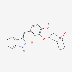 3-[[4-methoxy-3-(7-oxabicyclo[2.2.1]heptan-2-yloxy)phenyl]methylidene]-1H-indol-2-one