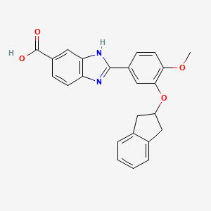 2-[3-(2,3-dihydro-1H-inden-2-yloxy)-4-methoxyphenyl]-3H-benzimidazole-5-carboxylic acid