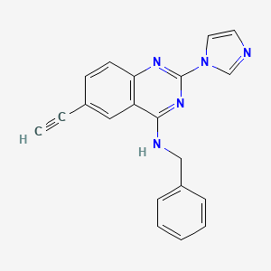 molecular formula C20H15N5 B10780851 Benzyl-(6-ethynyl-2-imidazol-1-yl-quinazolin-4-yl)-amine; hydrochloride 