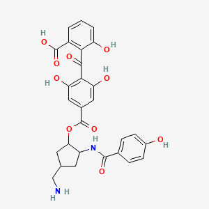 2-[4-[4-(Aminomethyl)-2-[(4-hydroxybenzoyl)amino]cyclopentyl]oxycarbonyl-2,6-dihydroxybenzoyl]-3-hydroxybenzoic acid