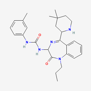 1-[5-(4,4-dimethylpiperidin-2-yl)-2-oxo-1-propyl-3H-1,4-benzodiazepin-3-yl]-3-(3-methylphenyl)urea