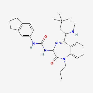 molecular formula C29H37N5O2 B10780958 1-(2,3-dihydro-1H-inden-5-yl)-3-[5-(4,4-dimethylpiperidin-2-yl)-2-oxo-1-propyl-3H-1,4-benzodiazepin-3-yl]urea 