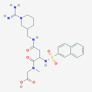 molecular formula C24H32N6O6S B10781005 2-[[4-[(1-Carbamimidoylpiperidin-3-yl)methylamino]-2-(naphthalen-2-ylsulfonylamino)-4-oxobutanoyl]-methylamino]acetic acid 