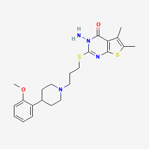 molecular formula C23H30N4O2S2 B10781019 3-Amino-2-{3-[4-(2-methoxy-phenyl)-piperidin-1-yl]-propylsulfanyl}-5,6-dimethyl-3H-thieno[2,3-d]pyrimidin-4-one 