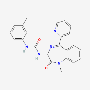 molecular formula C23H21N5O2 B10781032 1-(1-Methyl-2-oxo-5-pyridin-2-yl-2,3-dihydro-1H-benzo[e][1,4]diazepin-3-yl)-3-m-tolyl-urea 