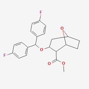 molecular formula C22H22F2O4 B10781136 Methyl 3-[bis(4-fluorophenyl)methoxy]-8-oxabicyclo[3.2.1]octane-2-carboxylate 