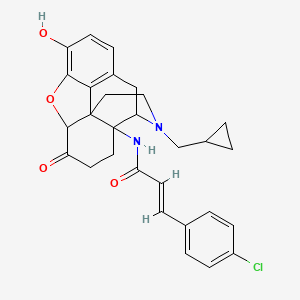 molecular formula C29H29ClN2O4 B10781243 (E)-3-(4-chlorophenyl)-N-[3-(cyclopropylmethyl)-9-hydroxy-7-oxo-2,4,5,6,7a,13-hexahydro-1H-4,12-methanobenzofuro[3,2-e]isoquinolin-4a-yl]prop-2-enamide 