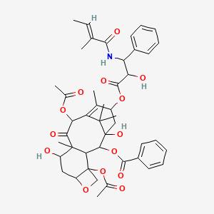 molecular formula C45H53NO14 B10781275 [4,12-diacetyloxy-1,9-dihydroxy-15-[2-hydroxy-3-[[(E)-2-methylbut-2-enoyl]amino]-3-phenylpropanoyl]oxy-10,14,17,17-tetramethyl-11-oxo-6-oxatetracyclo[11.3.1.03,10.04,7]heptadec-13-en-2-yl] benzoate 