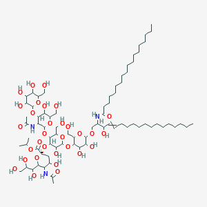 propan-2-yl (2S)-5-acetamido-2-[5-[3-acetamido-5-hydroxy-6-(hydroxymethyl)-4-[3,4,5-trihydroxy-6-(hydroxymethyl)oxan-2-yl]oxyoxan-2-yl]oxy-2-[4,5-dihydroxy-2-(hydroxymethyl)-6-[3-hydroxy-2-(octadecanoylamino)octadec-4-enoxy]oxan-3-yl]oxy-3-hydroxy-6-(hydroxymethyl)oxan-4-yl]oxy-4-hydroxy-6-(1,2,3-trihydroxypropyl)oxane-2-carboxylate