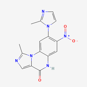 1-methyl-8-(2-methylimidazol-1-yl)-7-nitro-5H-imidazo[1,5-a]quinoxalin-4-one