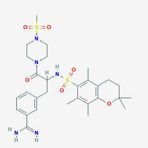 molecular formula C29H41N5O6S2 B10781758 3-[3-(4-Methanesulfonyl-piperazin-1-yl)-3-oxo-2-(2,2,5,7,8-pentamethyl-chroman-6-sulfonylamino)-propyl]-benzamidine 