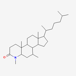 molecular formula C28H49NO B10781773 4,6,9a,11a-tetramethyl-1-(6-methylheptan-2-yl)-2,3,3a,3b,4,5,5a,8,9,9b,10,11-dodecahydro-1H-indeno[5,4-f]quinolin-7-one 