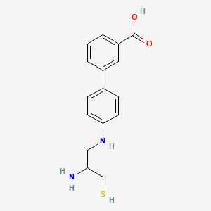 molecular formula C16H18N2O2S B10781796 3-[4-[(2-Amino-3-sulfanylpropyl)amino]phenyl]benzoic acid 