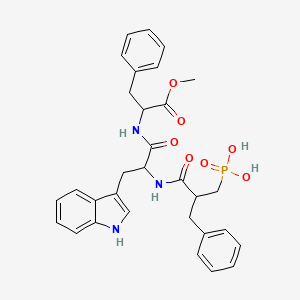 molecular formula C31H34N3O7P B10781848 [2-benzyl-3-[[3-(1H-indol-3-yl)-1-[(1-methoxy-1-oxo-3-phenylpropan-2-yl)amino]-1-oxopropan-2-yl]amino]-3-oxopropyl]phosphonic acid 