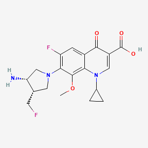 molecular formula C19H21F2N3O4 B10781952 7-[(3S,4S)-3-amino-4-(fluoromethyl)pyrrolidin-1-yl]-1-cyclopropyl-6-fluoro-8-methoxy-4-oxoquinoline-3-carboxylic acid CAS No. 218281-25-5