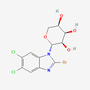 molecular formula C12H11BrCl2N2O4 B10781969 (2R,3R,4R,5R)-2-(2-bromo-5,6-dichloro-benzimidazol-1-yl)tetrahydropyran-3,4,5-triol CAS No. 217950-62-4