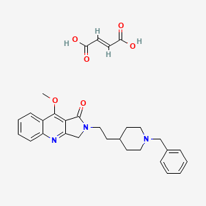 molecular formula C30H33N3O6 B10782012 2-[2-(1-benzylpiperidin-4-yl)ethyl]-9-methoxy-3H-pyrrolo[3,4-b]quinolin-1-one;(E)-but-2-enedioic acid 