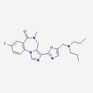 molecular formula C22H26FN5O2 B10782051 3-(5-dipropylaminomethyl-oxazol-2-yl)-8-fluoro-5-methyl-5,6-dihydro-4H-imidazo[1,5-a][1,4]benzodiazepin-6-one 