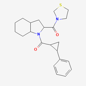 molecular formula C22H28N2O2S B10782075 (2-phenylcyclopropyl)-[2-(1,3-thiazolidine-3-carbonyl)-2,3,3a,4,5,6,7,7a-octahydroindol-1-yl]methanone 