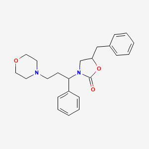 molecular formula C23H28N2O3 B10782105 5-Benzyl-3-(3-morpholino-1-phenylpropyl)-1,3-oxazolidin-2-one 