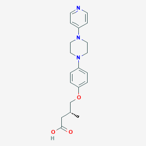 molecular formula C20H25N3O3 B10782119 (3R)-3-methyl-4-[4-(4-pyridin-4-ylpiperazin-1-yl)phenoxy]butanoic acid 