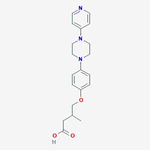 molecular formula C20H25N3O3 B10782145 3-Methyl-4-[4-(4-pyridin-4-ylpiperazin-1-yl)phenoxy]butanoic acid 