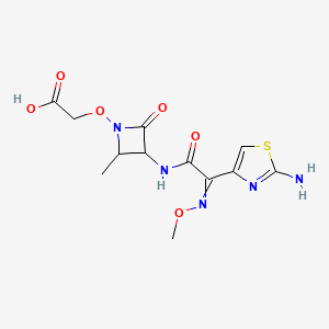 molecular formula C12H15N5O6S B10782292 2-[3-[[2-(2-Amino-1,3-thiazol-4-yl)-2-methoxyiminoacetyl]amino]-2-methyl-4-oxoazetidin-1-yl]oxyacetic acid 