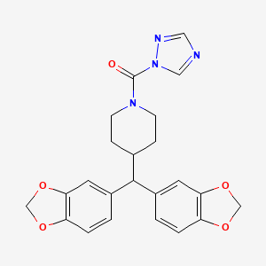 [4-[Bis(1,3-benzodioxol-5-yl)methyl]piperidin-1-yl]-(1,2,4-triazol-1-yl)methanone