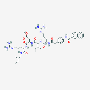 4-[[5-(Diaminomethylideneamino)-1-(2-methylbutylamino)-1-oxopentan-2-yl]amino]-3-[[2-[[5-(diaminomethylideneamino)-2-[[2-[4-(naphthalene-2-carbonylamino)phenyl]acetyl]amino]pentanoyl]amino]-3-methylpentanoyl]amino]-4-oxobutanoic acid