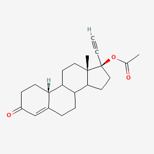 molecular formula C22H28O3 B10784687 [(10R,13S,17R)-17-ethynyl-13-methyl-3-oxo-1,2,6,7,8,9,10,11,12,14,15,16-dodecahydrocyclopenta[a]phenanthren-17-yl] acetate 