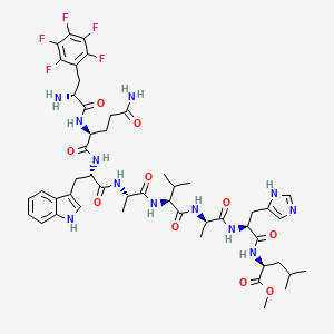 molecular formula C49H63F5N12O10 B10784715 H-D-Phe(F5)-Gln-Trp-Ala-Val-D-Ala-His-Leu-OMe 