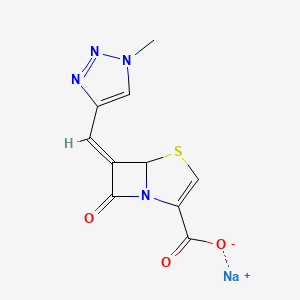 molecular formula C10H7N4NaO3S B10784795 sodium;(6Z)-6-[(1-methyltriazol-4-yl)methylidene]-7-oxo-4-thia-1-azabicyclo[3.2.0]hept-2-ene-2-carboxylate 