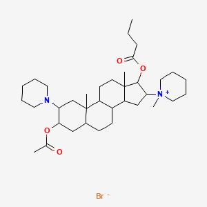 molecular formula C36H61BrN2O4 B10784929 [3-acetyloxy-10,13-dimethyl-16-(1-methylpiperidin-1-ium-1-yl)-2-piperidin-1-yl-2,3,4,5,6,7,8,9,11,12,14,15,16,17-tetradecahydro-1H-cyclopenta[a]phenanthren-17-yl] butanoate;bromide 