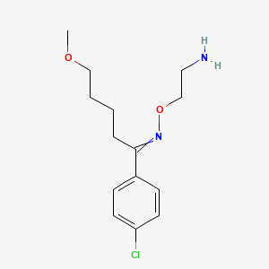 molecular formula C14H21ClN2O2 B10784973 2-[[1-(4-Chlorophenyl)-5-methoxypentylidene]amino]oxyethanamine CAS No. 913691-75-5