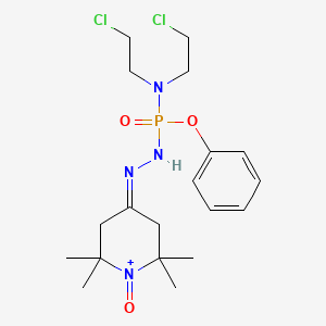 2-chloro-N-(2-chloroethyl)-N-[phenoxy-[2-(2,2,6,6-tetramethyl-1-oxopiperidin-1-ium-4-ylidene)hydrazinyl]phosphoryl]ethanamine