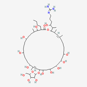 2-[5-[(4Z,20Z)-35-butyl-19-[3,4-dihydroxy-5-(hydroxymethyl)oxolan-2-yl]oxy-10,12,14,16,18,22,26,30,34-nonahydroxy-3,5,21,33-tetramethyl-36-oxo-1-oxacyclohexatriaconta-4,20-dien-2-yl]-4-hydroxyhexyl]guanidine