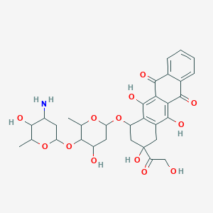 molecular formula C32H37NO13 B10785045 7-[5-(4-amino-5-hydroxy-6-methyloxan-2-yl)oxy-4-hydroxy-6-methyloxan-2-yl]oxy-6,9,11-trihydroxy-9-(2-hydroxyacetyl)-8,10-dihydro-7H-tetracene-5,12-dione 