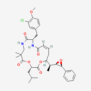 (3S,10S,13Z,16S)-10-[(3-chloro-4-methoxyphenyl)methyl]-6,6-dimethyl-3-(2-methylpropyl)-16-[(1S)-1-[(2R,3R)-3-phenyloxiran-2-yl]ethyl]-1,4-dioxa-8,11-diazacyclohexadec-13-ene-2,5,9,12-tetrone