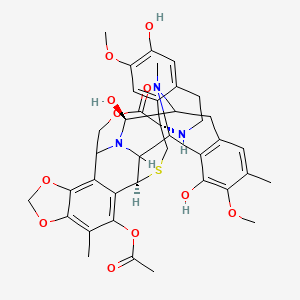 molecular formula C39H43N3O11S B10785152 [(1S,12S,26S)-5,6',12-trihydroxy-6,7'-dimethoxy-7,21,30-trimethyl-27-oxospiro[17,19,28-trioxa-24-thia-13,30-diazaheptacyclo[12.9.6.13,11.02,13.04,9.015,23.016,20]triaconta-4(9),5,7,15,20,22-hexaene-26,1'-3,4-dihydro-2H-isoquinoline]-22-yl] acetate 