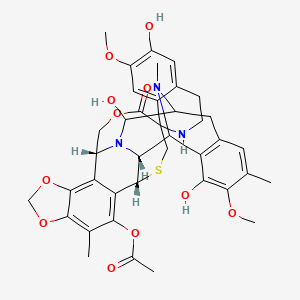 molecular formula C39H43N3O11S B10785192 [(1R,2R,14R)-5,6',12-Trihydroxy-6,7'-dimethoxy-7,21,30-trimethyl-27-oxospiro[17,19,28-trioxa-24-thia-13,30-diazaheptacyclo[12.9.6.13,11.02,13.04,9.015,23.016,20]triaconta-4(9),5,7,15,20,22-hexaene-26,1'-3,4-dihydro-2H-isoquinoline]-22-yl] acetate 