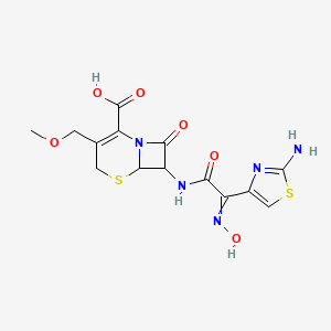 7-[[2-(2-Amino-1,3-thiazol-4-yl)-2-hydroxyiminoacetyl]amino]-3-(methoxymethyl)-8-oxo-5-thia-1-azabicyclo[4.2.0]oct-2-ene-2-carboxylic acid