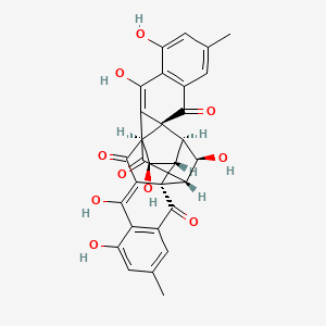 molecular formula C30H22O10 B10785302 (1S,2S,13S,14R,15S,16R,17R,28R)-8,10,14,23,25,28-hexahydroxy-6,21-dimethyloctacyclo[14.11.1.02,11.02,15.04,9.013,17.017,26.019,24]octacosa-4(9),5,7,10,19(24),20,22,25-octaene-3,12,18,27-tetrone 