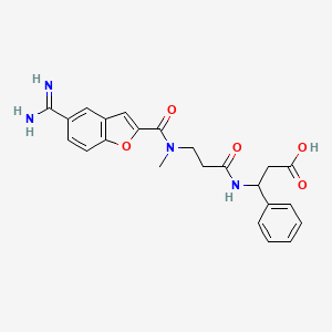 molecular formula C23H24N4O5 B10785342 3-{3-[(5-Carbamimidoyl-benzofuran-2-carbonyl)-methyl-amino]-propionylamino}-3-phenyl-propionic acid 