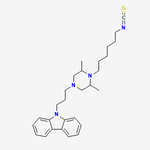 molecular formula C28H38N4S B10785349 9-{3-[4-(6-Isothiocyanato-hexyl)-3,5-dimethyl-piperazin-1-yl]-propyl}-9H-carbazole 