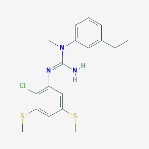 N''-(2-Chloro-3,5-bis-methylsulfanyl-phenyl)-N-(3-ethyl-phenyl)-N-methyl-guanidine; hydrochloride