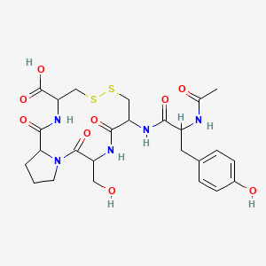 molecular formula C25H33N5O9S2 B10785385 Ac-DL-Tyr-DL-Cys(1)-DL-Ser-DL-Pro-DL-Cys(1)-OH 