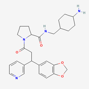 N-[(4-aminocyclohexyl)methyl]-1-[3-(1,3-benzodioxol-5-yl)-3-pyridin-3-ylpropanoyl]pyrrolidine-2-carboxamide