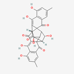 molecular formula C30H22O10 B10785428 (1R,13R,14S,15R,16R,28S)-8,10,14,23,25,28-hexahydroxy-6,21-dimethyloctacyclo[14.11.1.02,11.02,15.04,9.013,17.017,26.019,24]octacosa-4(9),5,7,10,19(24),20,22,25-octaene-3,12,18,27-tetrone 