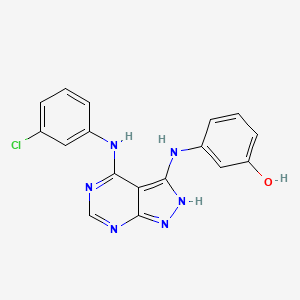 3-({4-[(3-chlorophenyl)amino]-1H-pyrazolo[3,4-d]pyrimidin-3-yl}amino)phenol